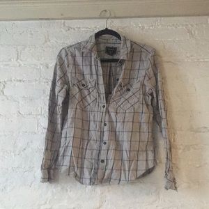 Blue-Grey Cotton Plaid Flannel